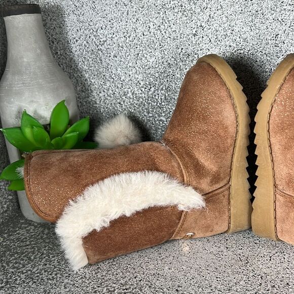 Nine West Dora Faux Fur Pom Pom Winter Boots Shoes Size 5 Toddler - Picture 5 of 9